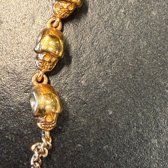 GIVENCHY made in Italy Skull Gold 20”Long Necklace - Picture 9 of 11